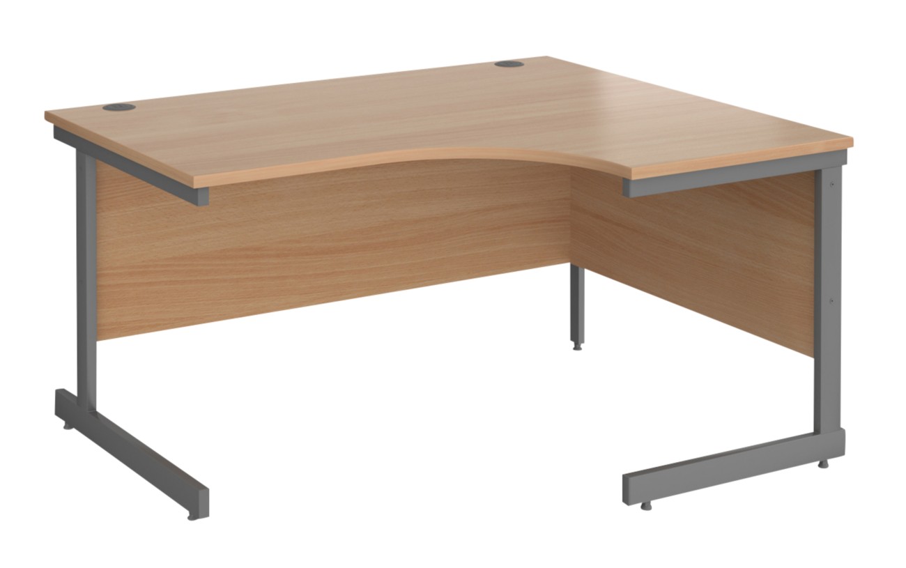 Dams International Contract 25 Right Hand Corner Desk Corner Beech Cantilever 1,400 (W) X 1,200 (D) X 725 (H) Mm Mfc (Melamine Faced Chipboard)