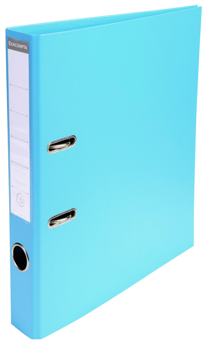 Thumbnail - Exacompta Prem Touch Ordner Schmal DIN A4 50 mm Hellblau 2 Ringe 53502E Kunststoff Hochformat 10 Stück