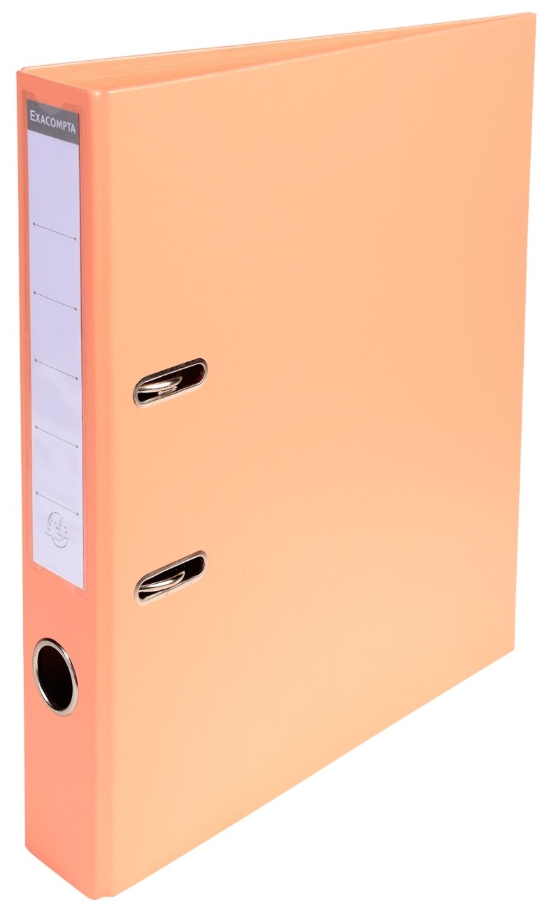 Thumbnail - Exacompta Prem Touch Ordner Schmal DIN A4 50 mm Lachs 2 Ringe 53505E Kunststoff Hochformat 10 Stück