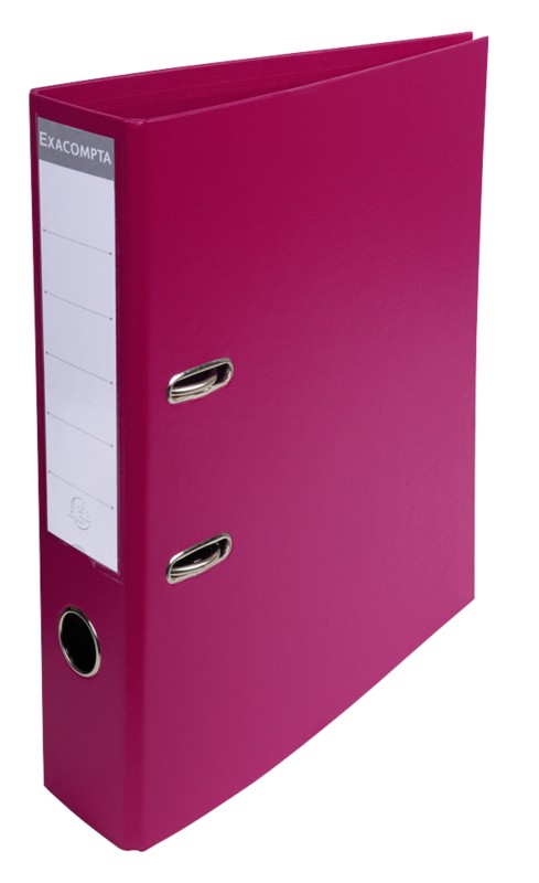 Exacompta Prem Touch Ordner DIN A4 70 mm Fuchsia 2 Ringe 53747E Pappkarton, PP (Polypropylen) Hochformat 10 Stück