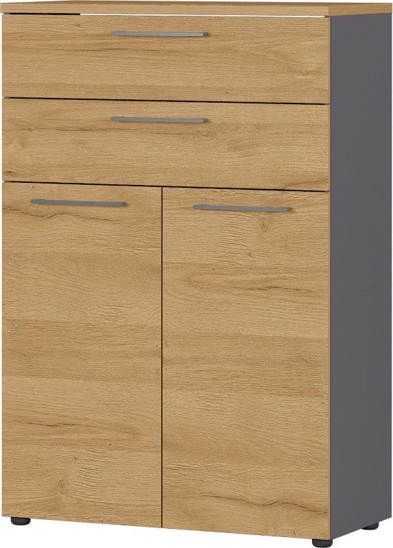 GERMANIA Schrank Agenda Melamin 4233-564AUFB Graphit, Eiche 800 x 400 x 1.200 mm