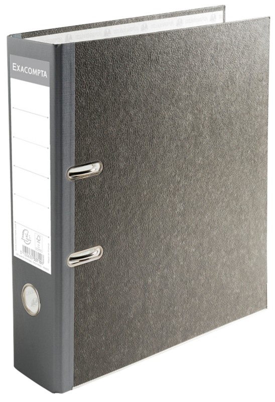 Exacompta Breit Ordner DIN A4 70 mm Grau 2 Ringe 53710E Pappkarton, PP (Polypropylen) Wolkenmarmor Hochformat 20 Stück