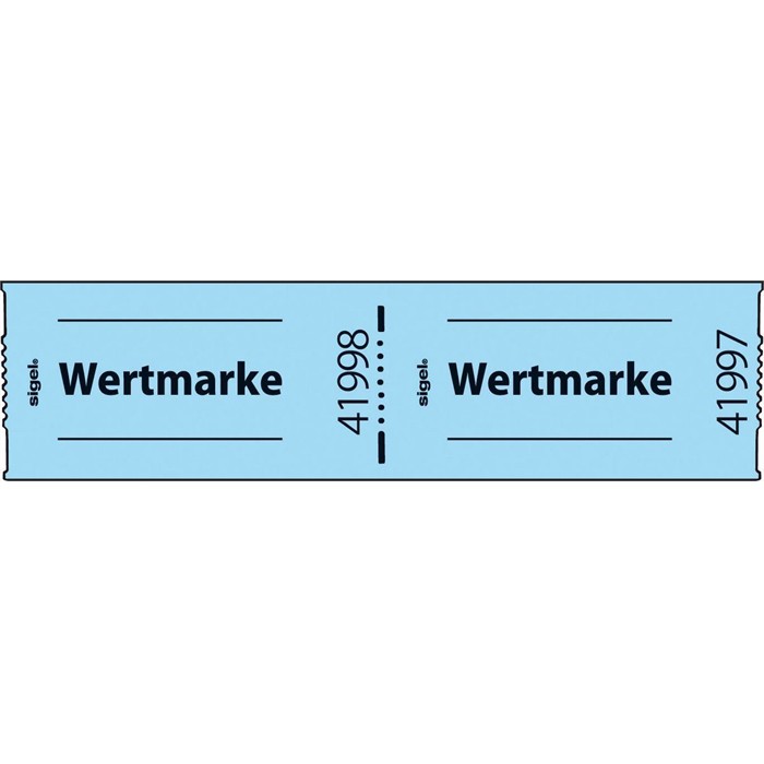 Sigel Gutscheinmarken-Rolle"Wertmarke" 6 x 3 cm Blau 500 Stück