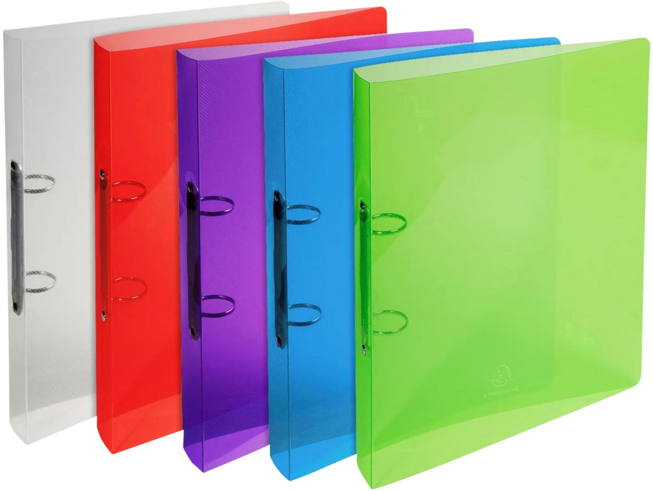 Exacompta Crystal 20 Mm Ring Binder Pp (Polypropylene) A4 2 Rings Assorted 54498E Pack Of 20