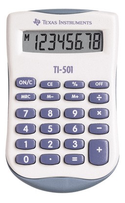 Texas Instruments Taschenrechner TI-501 55 mm Blau, Weiß 90 x 55 x 10 mm