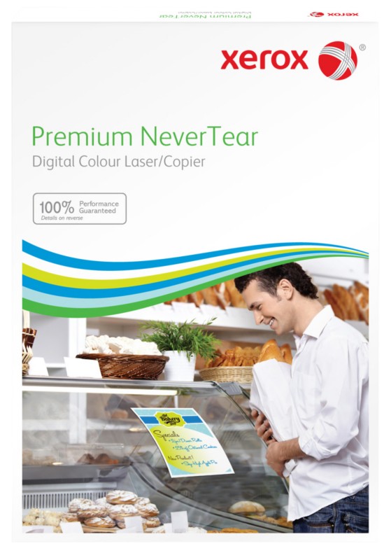 Xerox Premium NeverTear Selbstklebende Polyesterfolie DIN A4 Polyesterpapier 60 Mikron Matt Weiß 50 Blatt