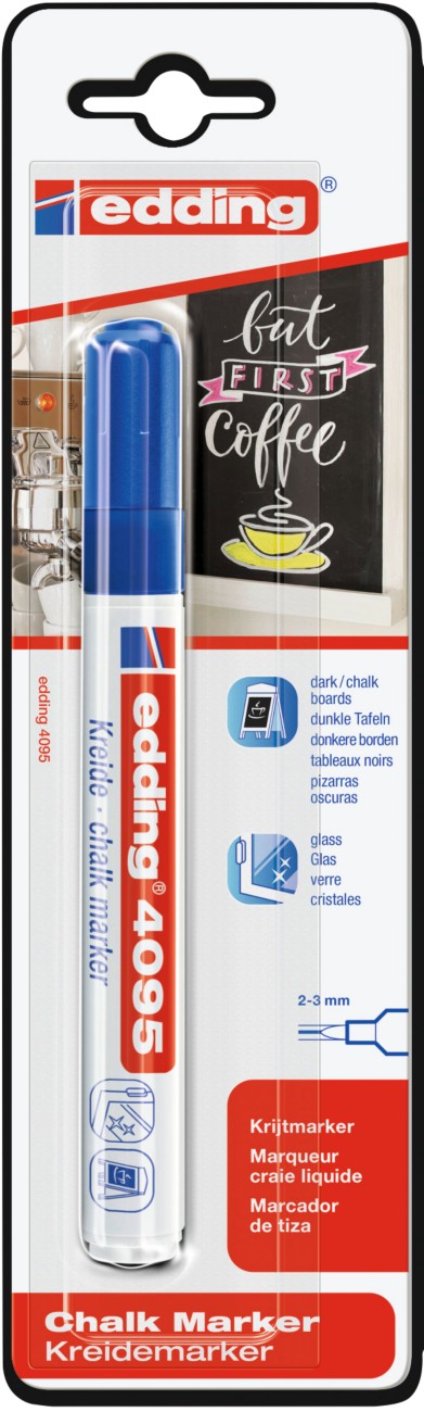 Edding 4095 Chalk Marker Medium Bullet 2-3 Mm Blue