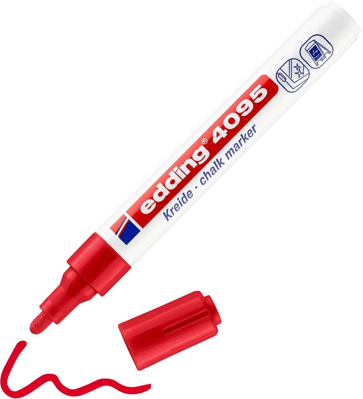 Edding 4095 Non-Permanent Chalk Marker Red Medium Bullet 3 Mm