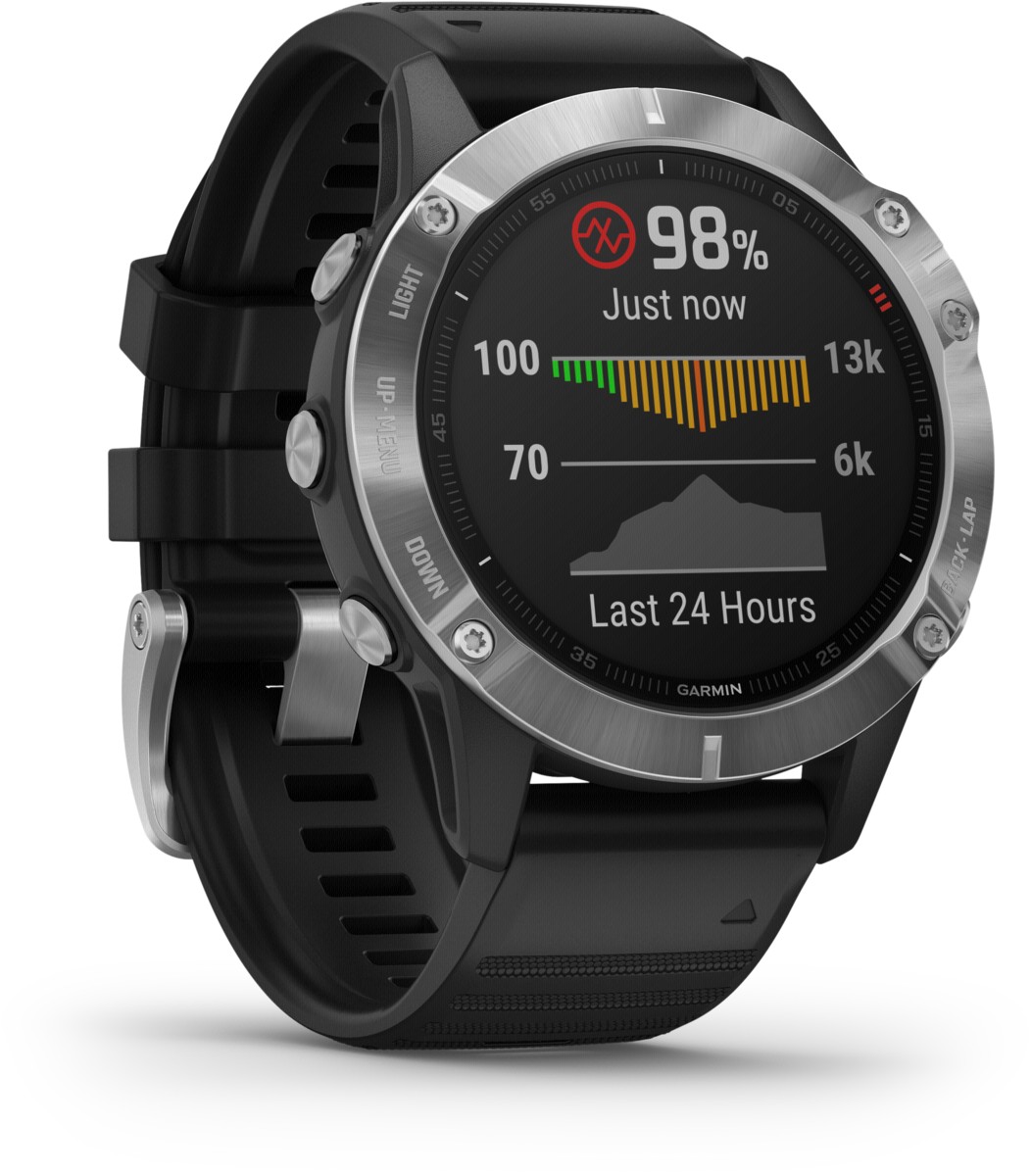 Garmin Sportuhr fenix 6 Silber, Schwarz