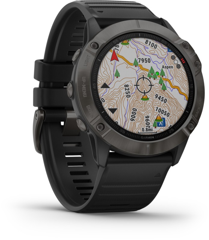 Garmin Fenix 6X Sapphire Multisport GPS Watch Carbon Grey DLC/Black Band