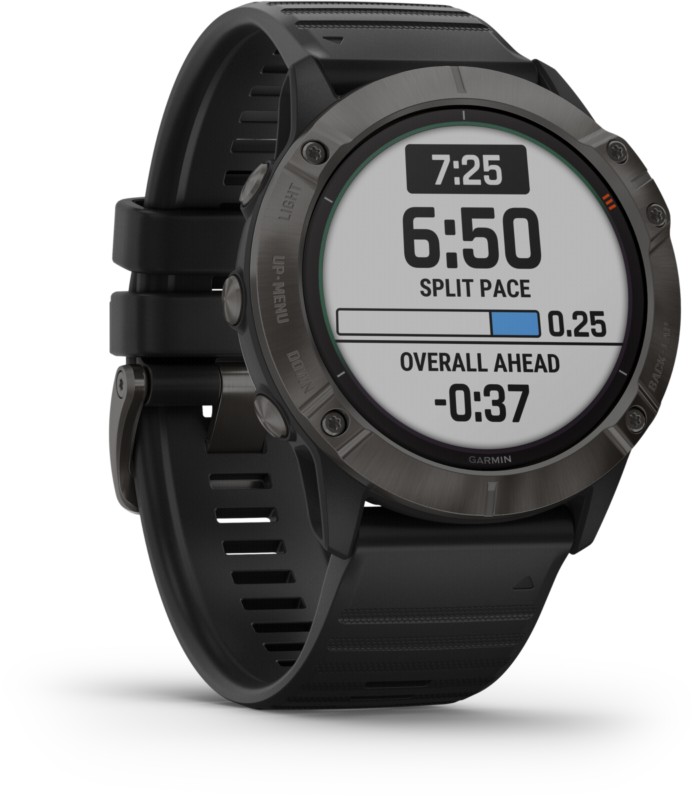 Garmin Fenix 6X Pro Solar Titanium Multisport GPS Watch Carbon Grey DLC/Black Band