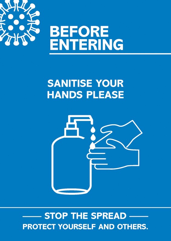 Seco Health And Safety Poster Before Entering, Sanitise Your Hands Adhesive Plastic 21 X 29.7 Cm Cvp04-A4
