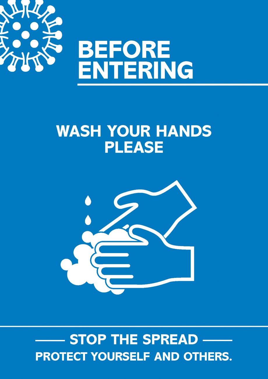 Seco Health And Safety Poster Before Entering, Wash Your Hands Adhesive Plastic 21 X 29.7 Cm Cvp02-A4