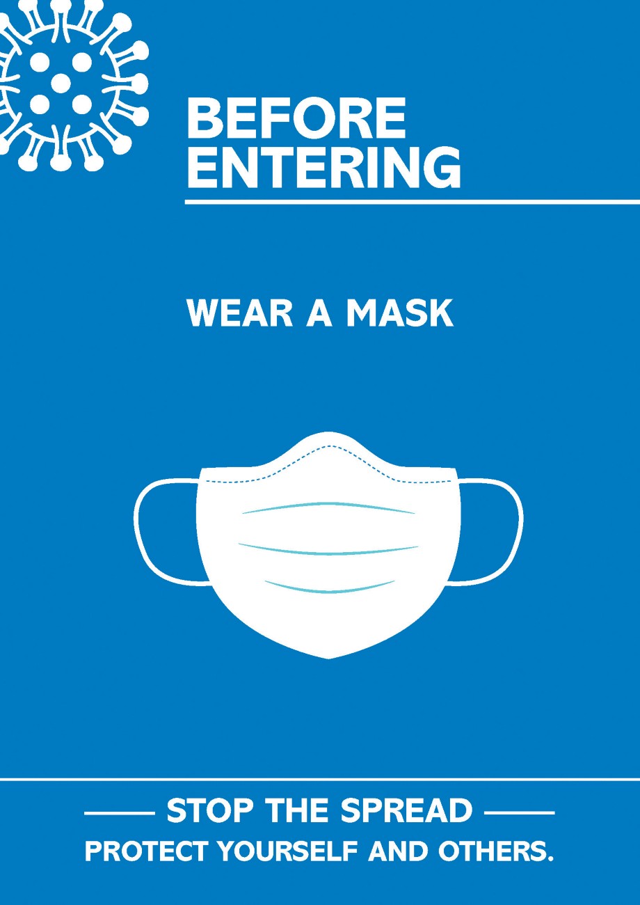 Seco Health And Safety Poster Before Entering, Wear A Mask Adhesive Plastic 29.7 X 42 Cm Cvp09-A3