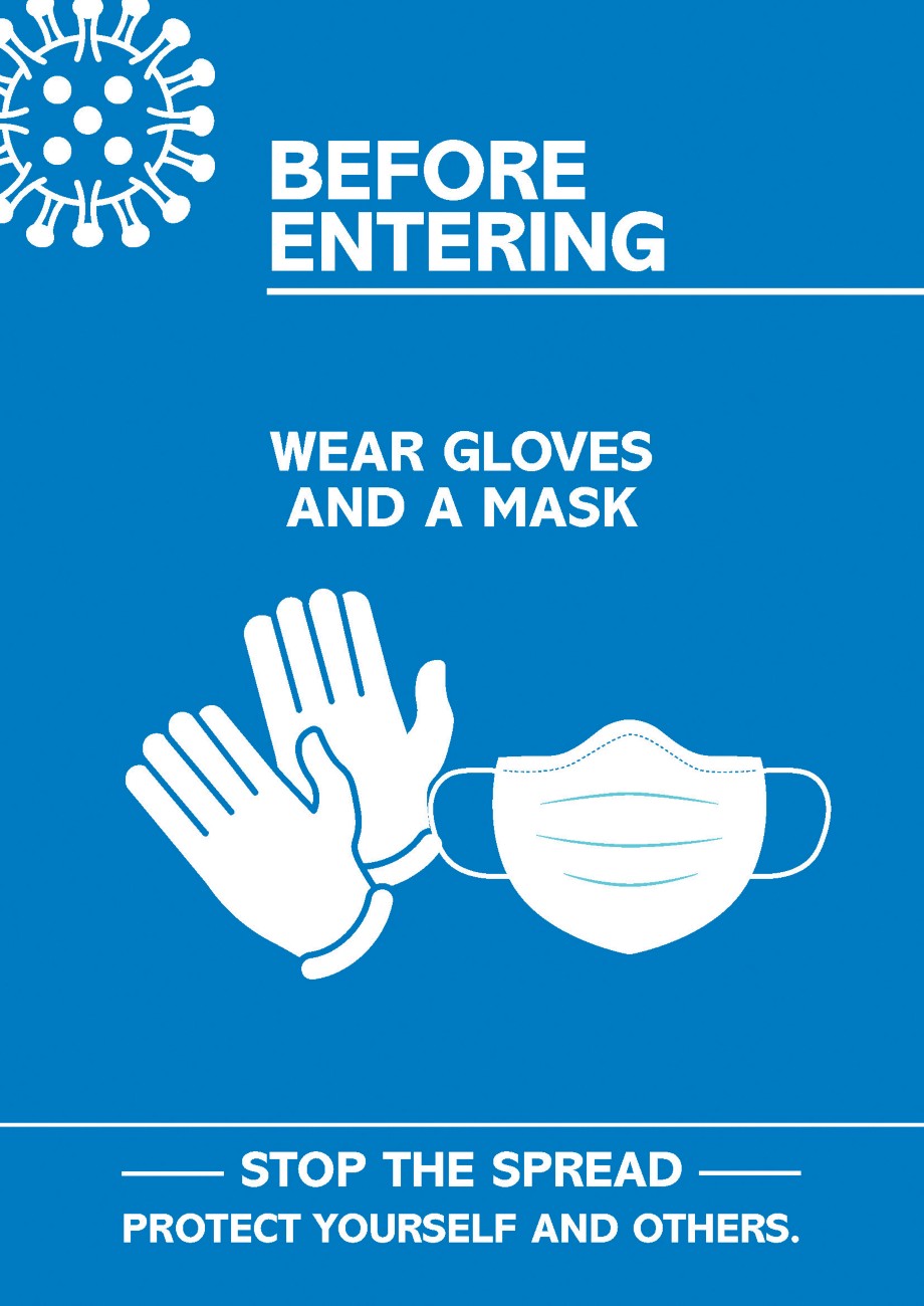 Seco Health And Safety Poster Before Entering, Wear Gloves And A Mask Adhesive Plastic 42 X 59.5 Cm Cvp11-A2