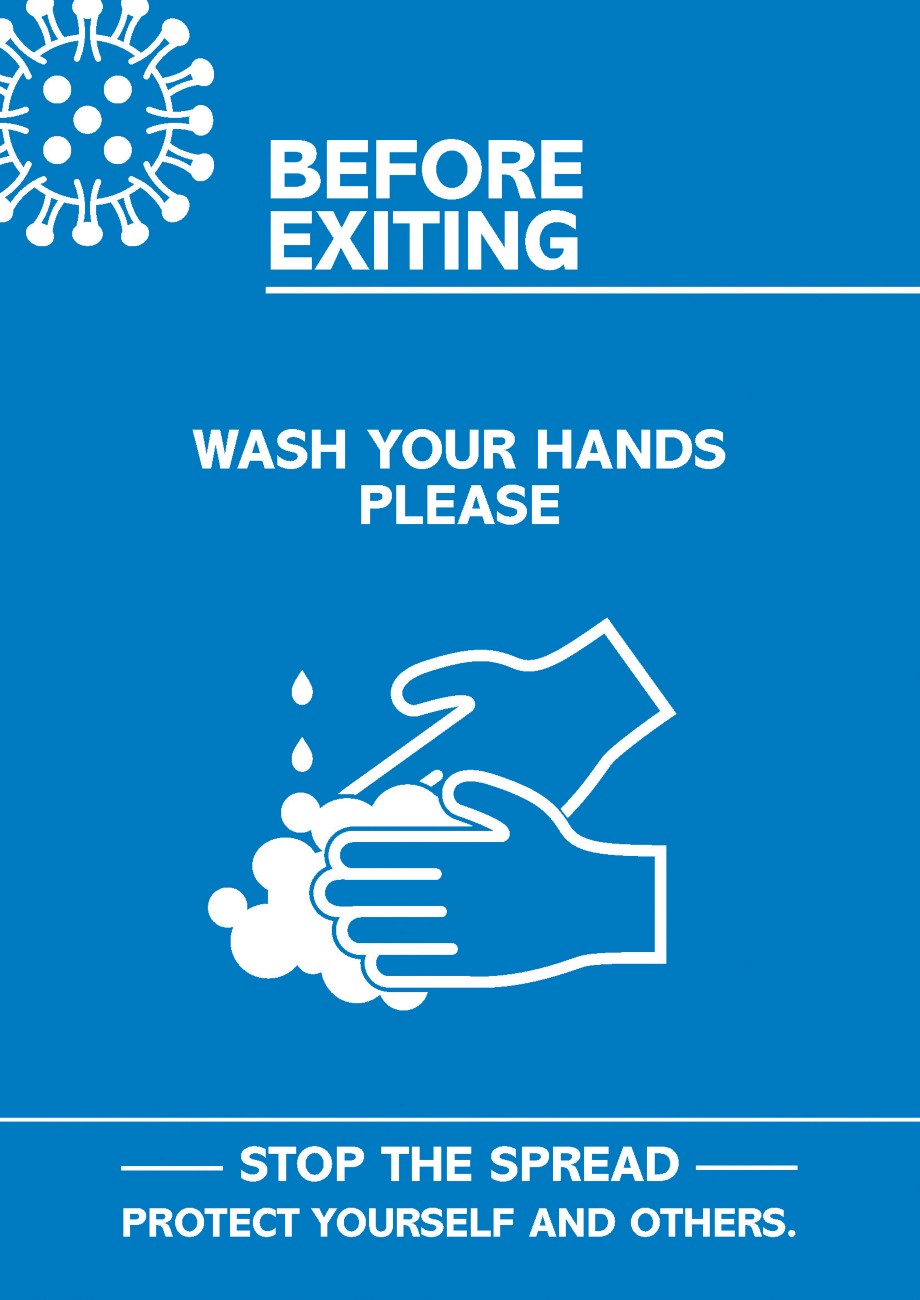 Seco Health And Safety Poster Before Exiting, Wash Your Hands Adhesive Plastic 29.7 X 42 Cm Cvp03-A3