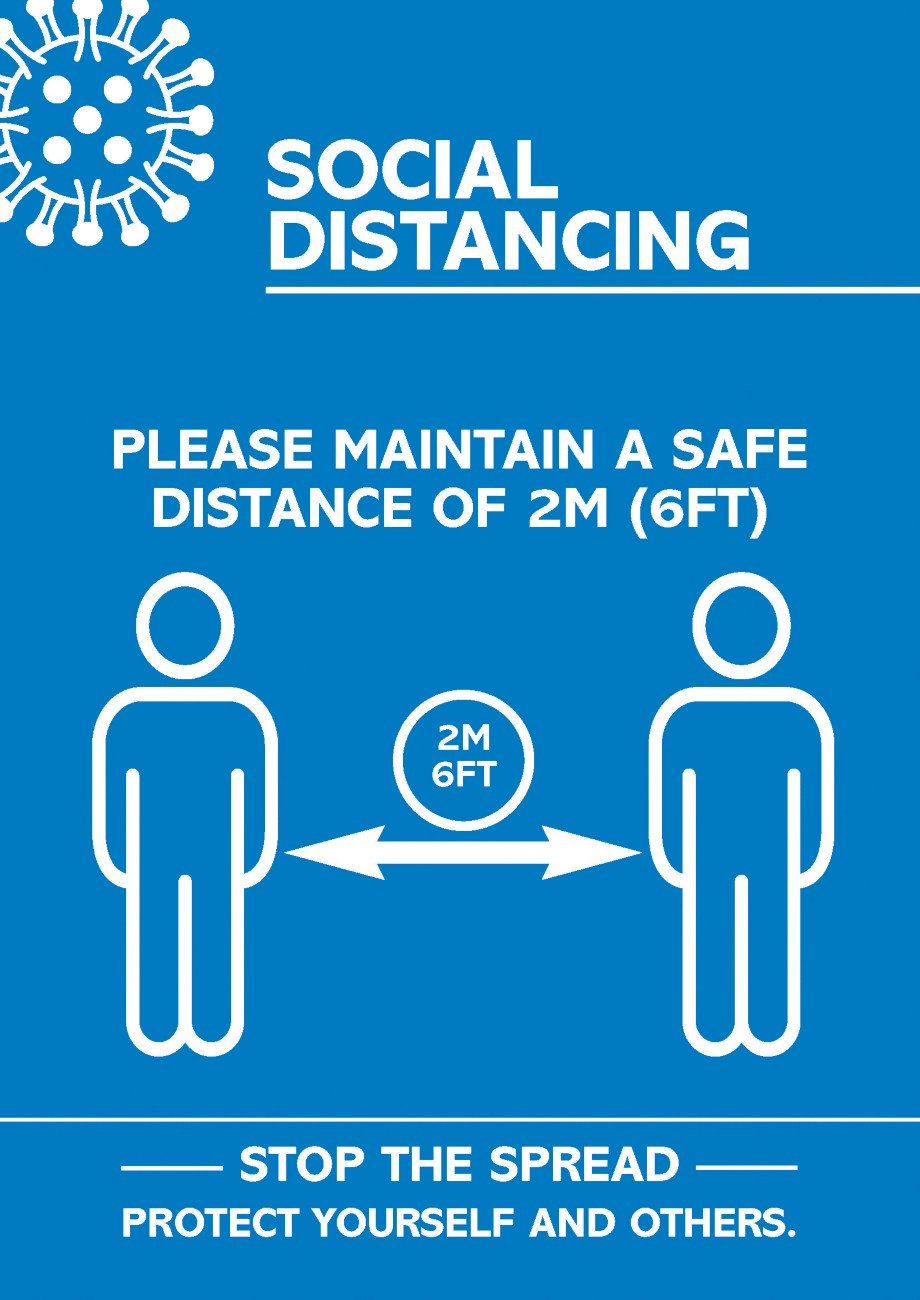 Seco Health And Safety Poster Social Distancing Adhesive Plastic 29.7 X 42 Cm Cvp01-A3