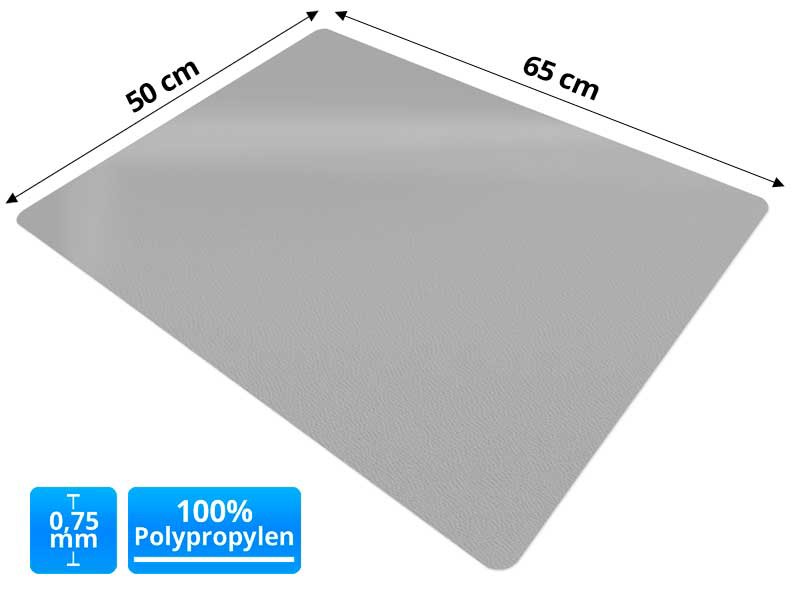 Office Marshal Schreibtischauflage Polypropylen Grau 650 x 500 mm