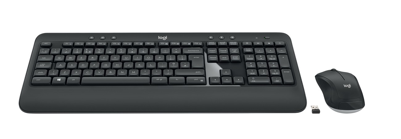 Logitech Keyboard And Mouse Wireless Qwerty (Gb) Mk540