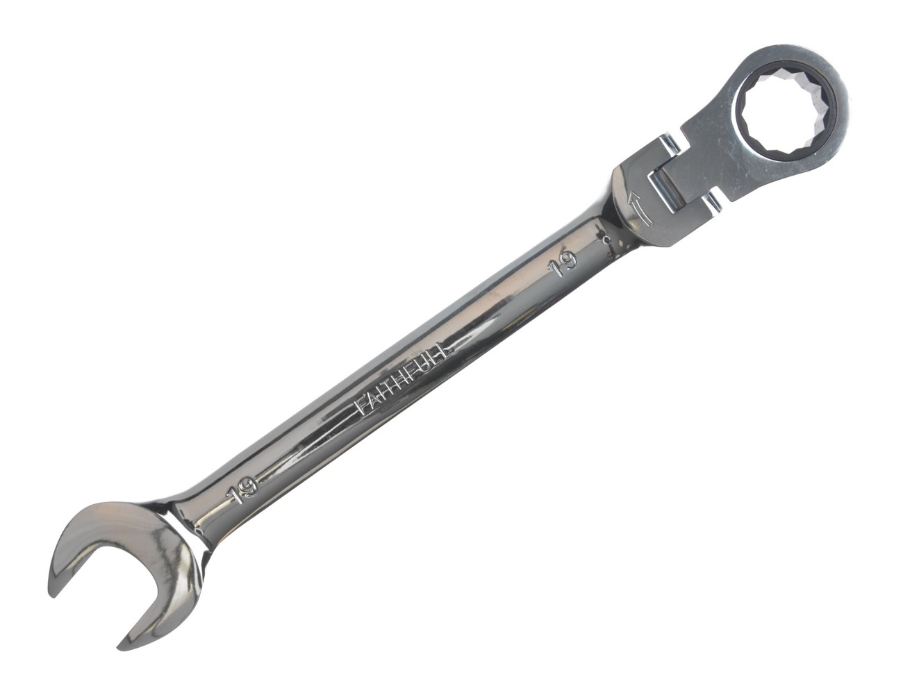 Faithfull Faisparat24 Ratchet Combi Spanner 12 Point Chrome Vanadium Chrome Plated 24 Mm