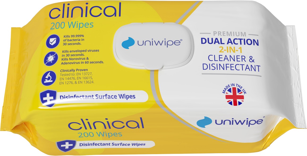 Uniwipe Clinical Disinfectant Surface Wipes (200 pack) - Image 5