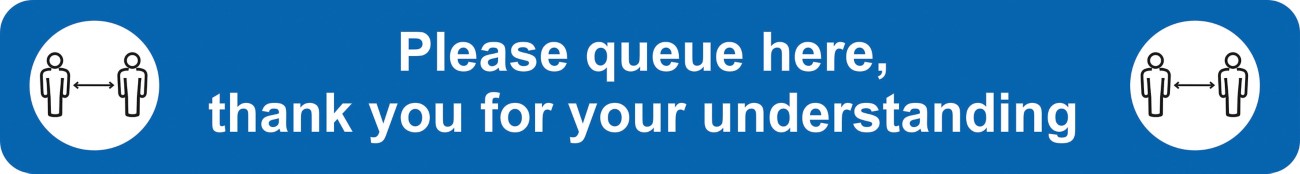 Seco Floor Sticker Please Queue Here Adhesive Anti-Slip Laminate 60 X 8 Cm Fgsd02b