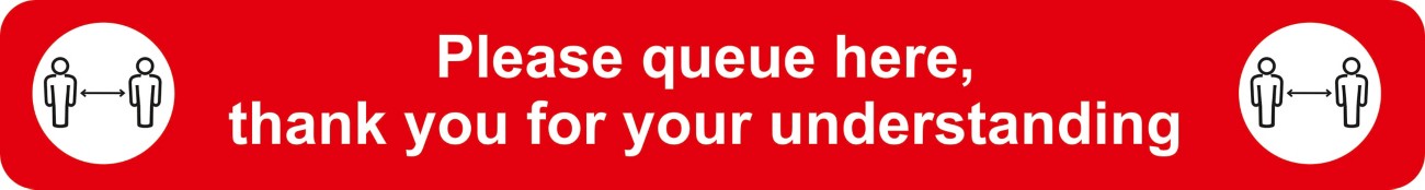 Seco Floor Sticker Please Queue Here Adhesive Anti-Slip Laminate 60 X 8 Cm Fgsd02r
