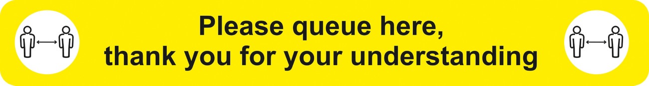 Seco Floor Sticker Please Queue Here Adhesive Anti-Slip Laminate 60 X 8 Cm Fgsd02y