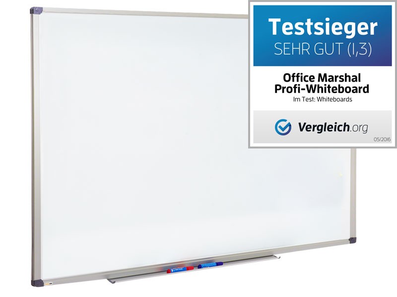 office marshal Profi Whiteboard Magnetisch Lackierter Stahl Einseitig 240 (B) x 120 (H) cm