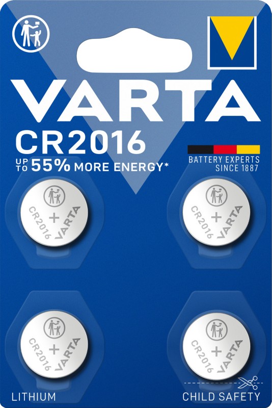 VARTA Knopfzellen CR2016 4 Stück