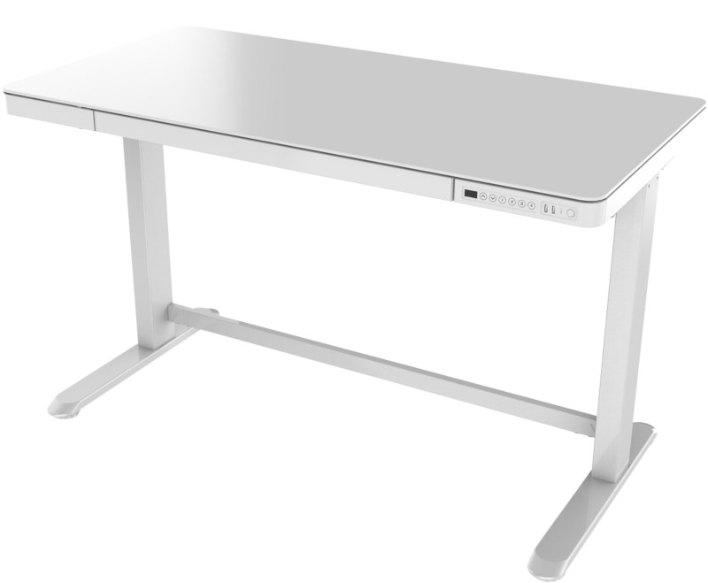 euroseats Sitz-Stehschreibtisch Rechteckig Schwarz C-Fuß 1 Schub 1.202 (B) x 602 (T) x 1.210 (H) mm Metall