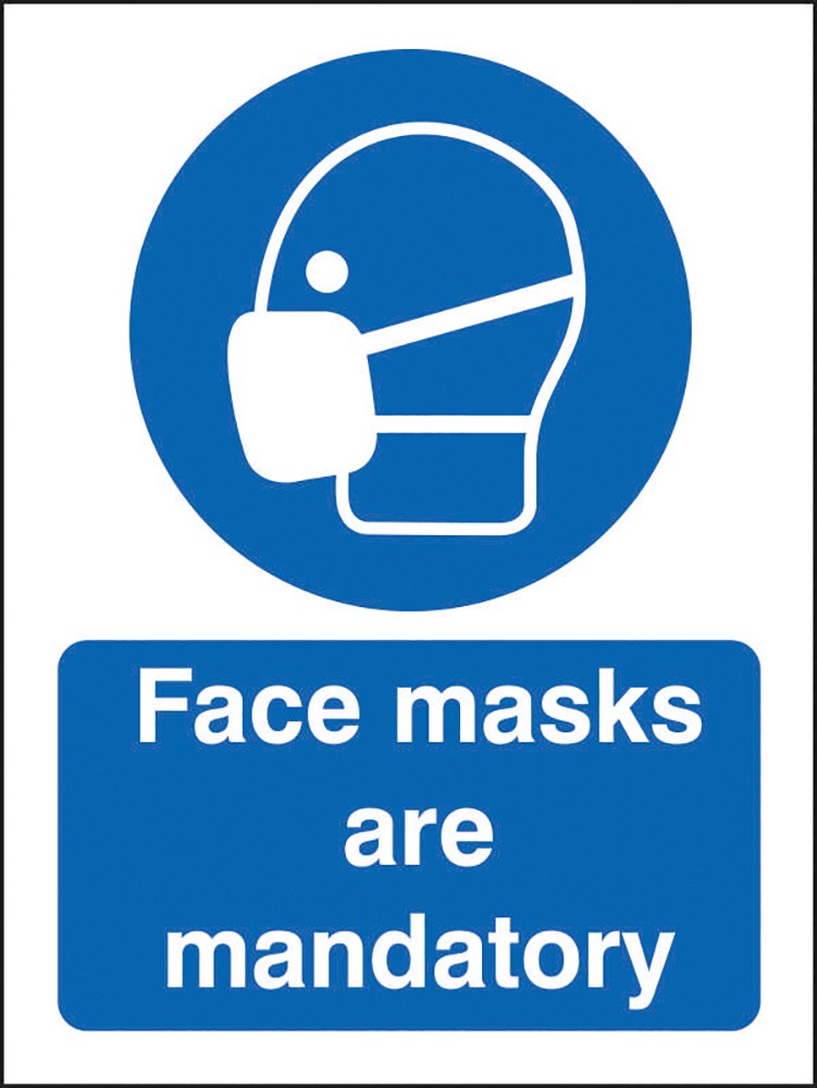 Seco Health And Safety Sign Face Masks Are Mandatory Adhesive Plastic 15 X 20 Cm