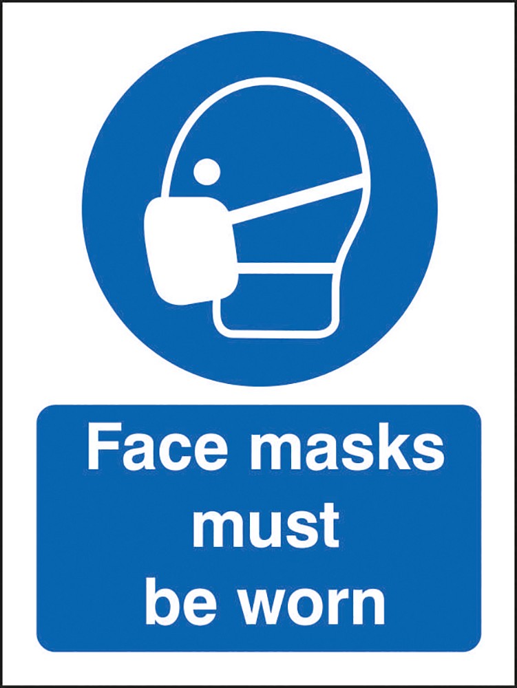 Seco Health And Safety Sign Face Masks Must Be Worn Adhesive Plastic 15 X 20 Cm