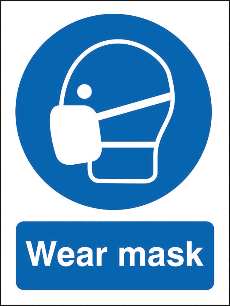 Seco Health And Safety Sign Wear Mask Adhesive Cling Film 20 X 30 Cm