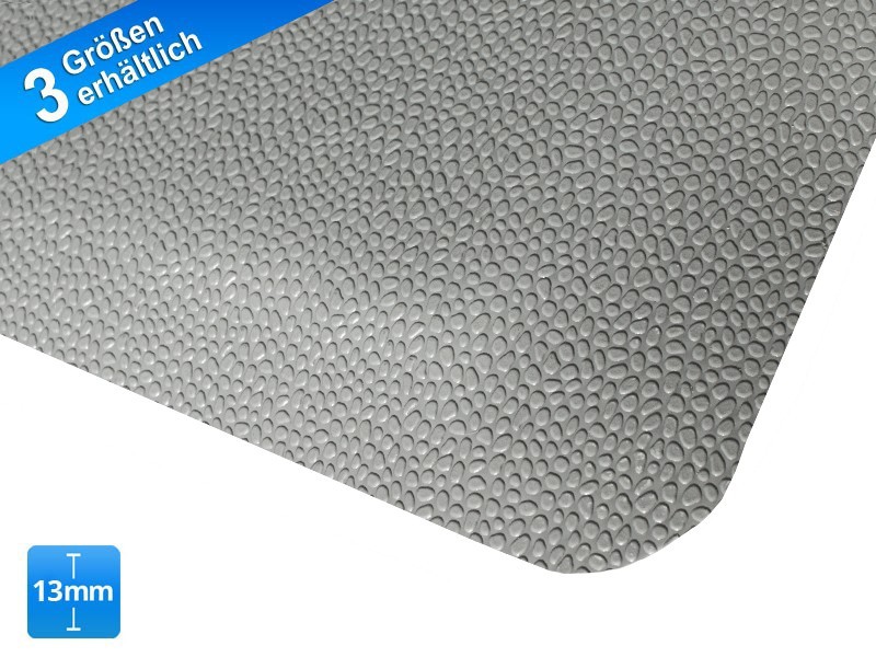 etm Anti-Ermüdungsmatte Heavy-Duty Soft-Tritt PVC, Vinyl Grau 600 x 900 mm