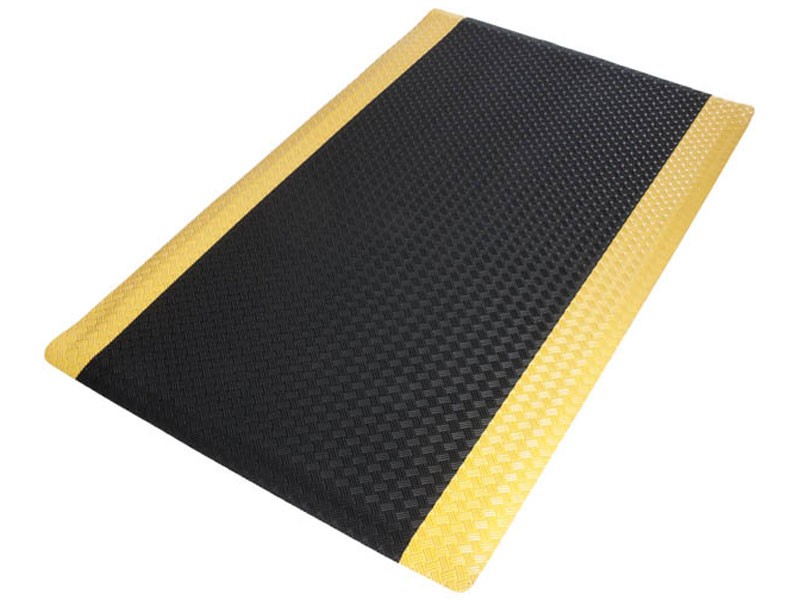 etm Anti-Ermüdungsmatte Heavy-Duty TireTuff PVC, Vinyl Schwarz, Gelb 900 x 3050 mm