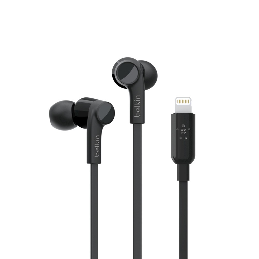 Belkin Rockstar Headset Verkabelt Unter dem Ohr Geräuschunterdrückung mit Mikrofon Schwarz mit Mikrofon