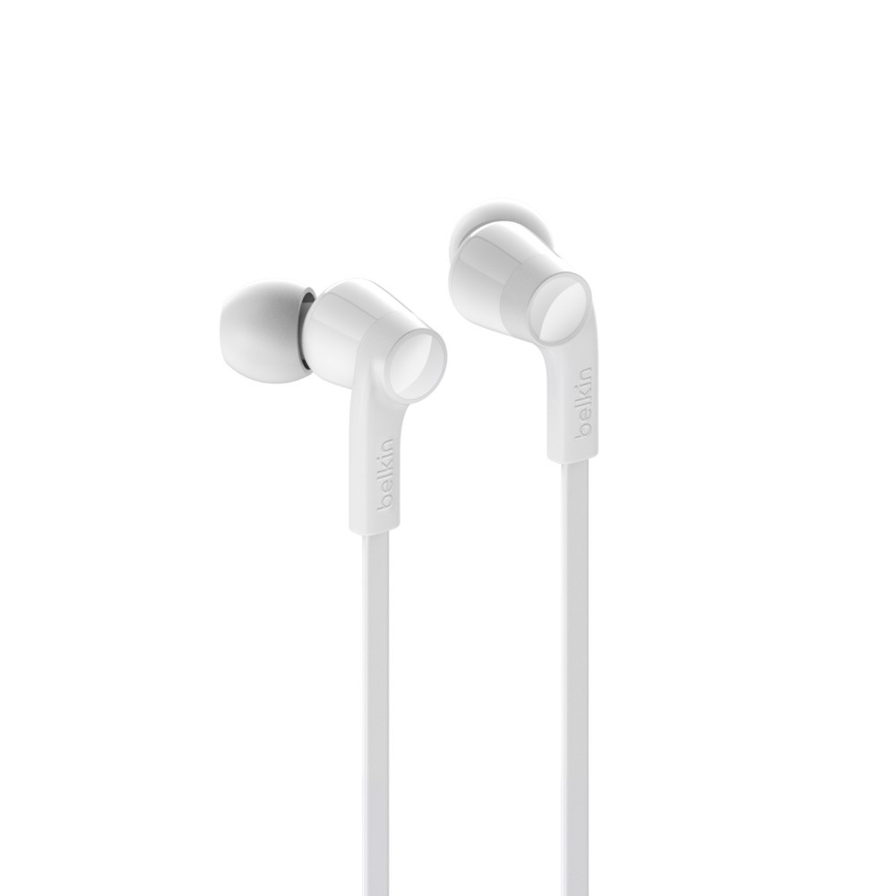 Belkin Rockstar Headset Verkabelt Unter dem Ohr Geräuschunterdrückung mit Mikrofon Weiß mit Mikrofon