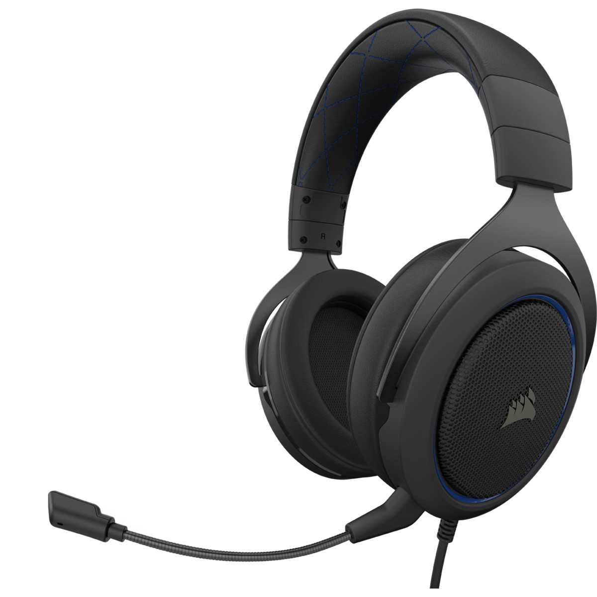 Corsair HS50 PRO Stereo Gaming-Kopfhörer Verkabelt Kopfbügel Geräuschunterdrückung mit Mikrofon Blau mit Mikrofon