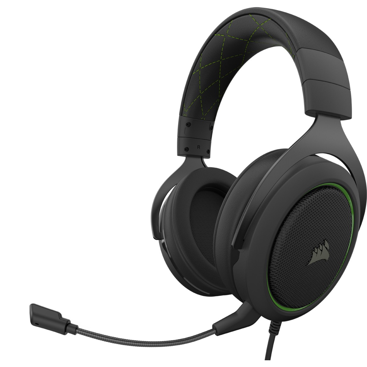 Corsair HS50 PRO Stereo Gaming-Kopfhörer Verkabelt Kopfbügel Geräuschunterdrückung mit Mikrofon Grün mit Mikrofon