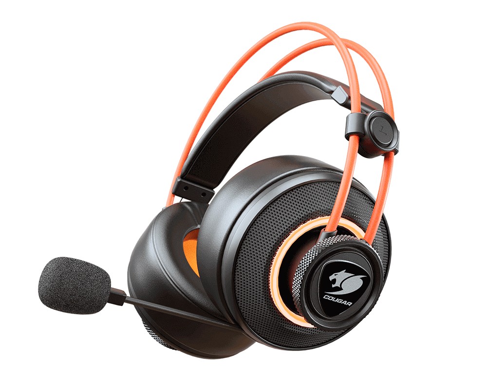 Cougar Gaming-Kopfhörer Verkabelt Kopfbügel Geräuschunterdrückung mit Mikrofon Schwarz, Orange mit Mikrofon