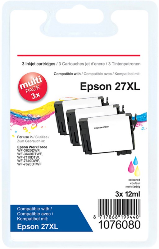 Viking 27XL Kompatibel Epson Tintenpatrone Cyan, Magenta, Gelb Multipack 3 Stück