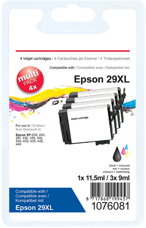 Viking 29XL Kompatibel Epson Tintenpatrone C13T29964012 Schwarz, Cyan, Magenta, Gelb Multipack 4 Stück