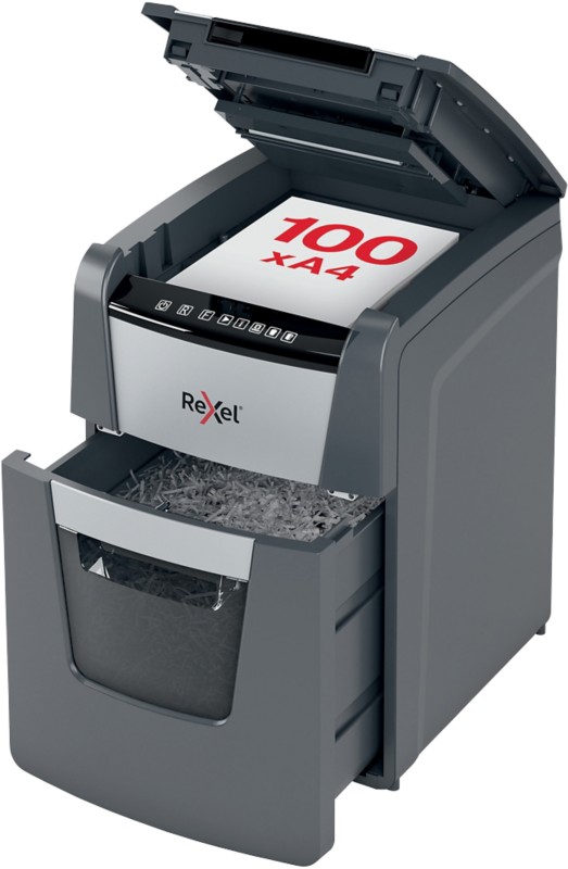 Rexel Optimum AutoFeed+ Aktenvernichter 110 Blatt Partikelschnitt Sicherheitsstufe P-4 34 L 100X