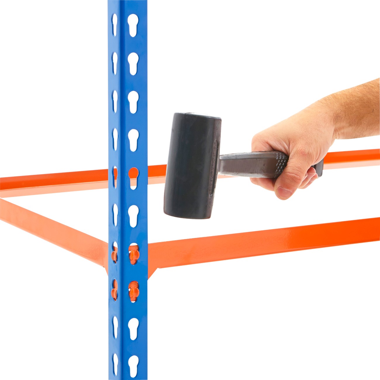 Image of BiGDUG Shelving Unit 5 Shelves Steel 915 x 455 x 1,830 mm Blue, Orange
