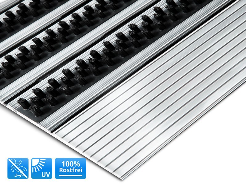 Thumbnail - Fußmatte Professional Line Profi Brush Slim Schwarz Aluminium, Nylon 500 x 800 mm