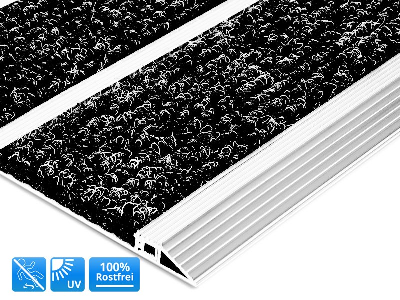 Fußmatte Professional Line Select Mat Ribbed Anthrazit Aluminium, Polypropylen 420 x 600 mm