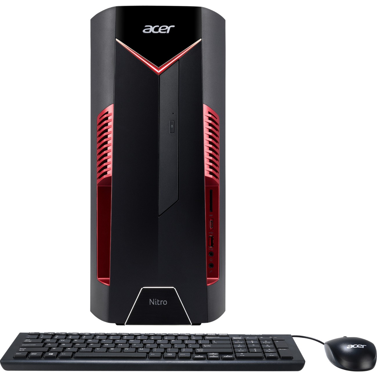 ACER Tower PC Nitro 50 N50-600 Tower PC 9th Gen i7 16 GB RAM 1000 GB SSD NVIDIA GeForce GTX 1660 Ti Schwarz, Rot