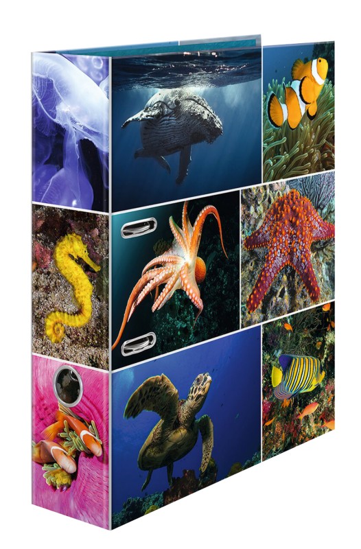 HERMA Animals Sea Creatures Ordner DIN A4 70 mm Farbig sortiert 2 Ringe 7203 Pappkarton Glatt Hochformat 10 Stück