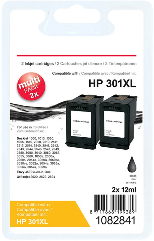 Viking 301XL Kompatibel HP Tintenpatrone CH563EEv1 Schwarz Duopack 2 Stück